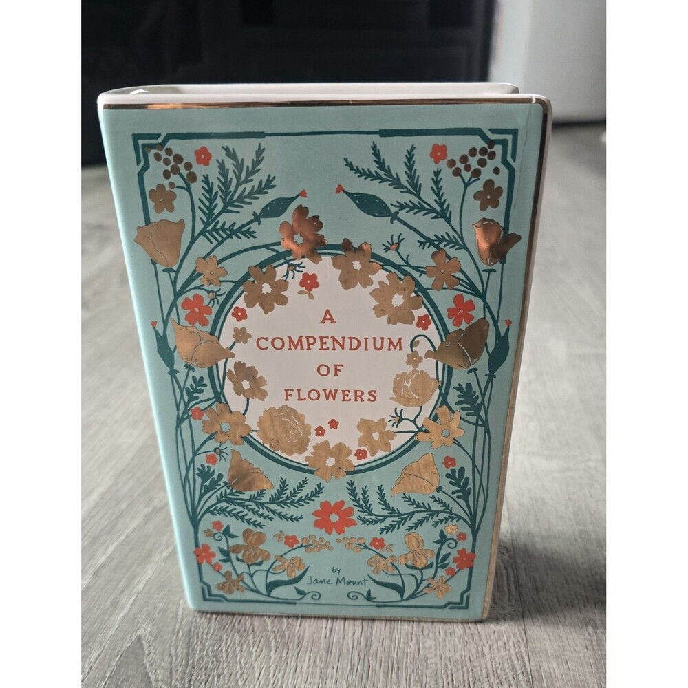 Compendium Of Flowers Book Vase, Jane Mount Bibliophile Collection 8"
